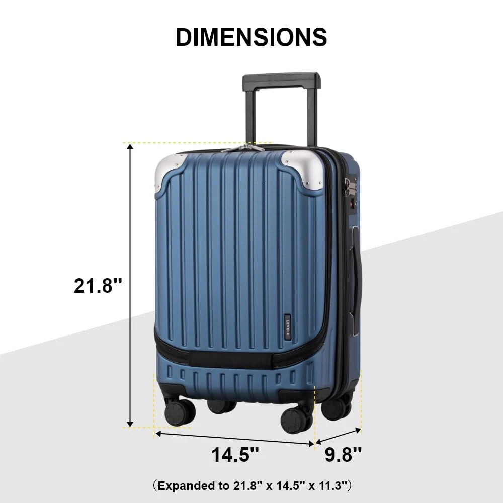 LEVEL8 Grace EXT 20 Carry On Luggage With Wheels