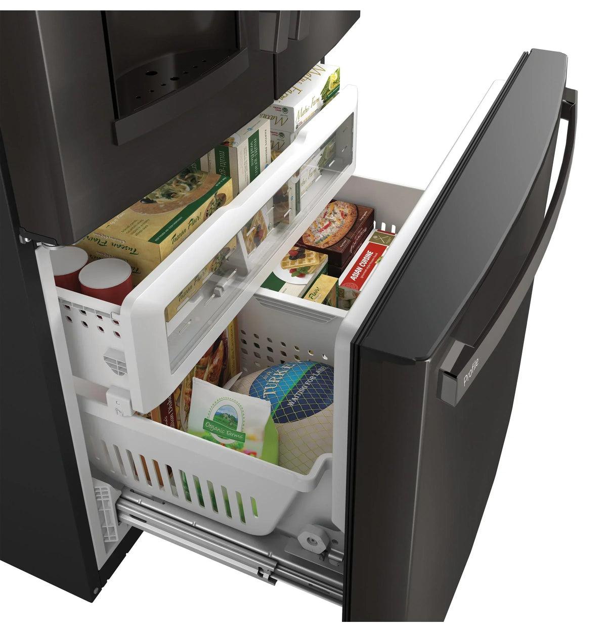 Appliances PFE28KBLTS 36 Inch French Door Refrigerator Black Stainless Steel