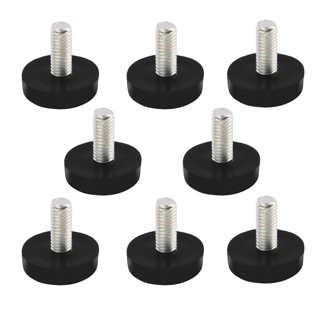 Home Office Table Desk Glide Leveling Foot M6x15mm Thread Black 8pcs