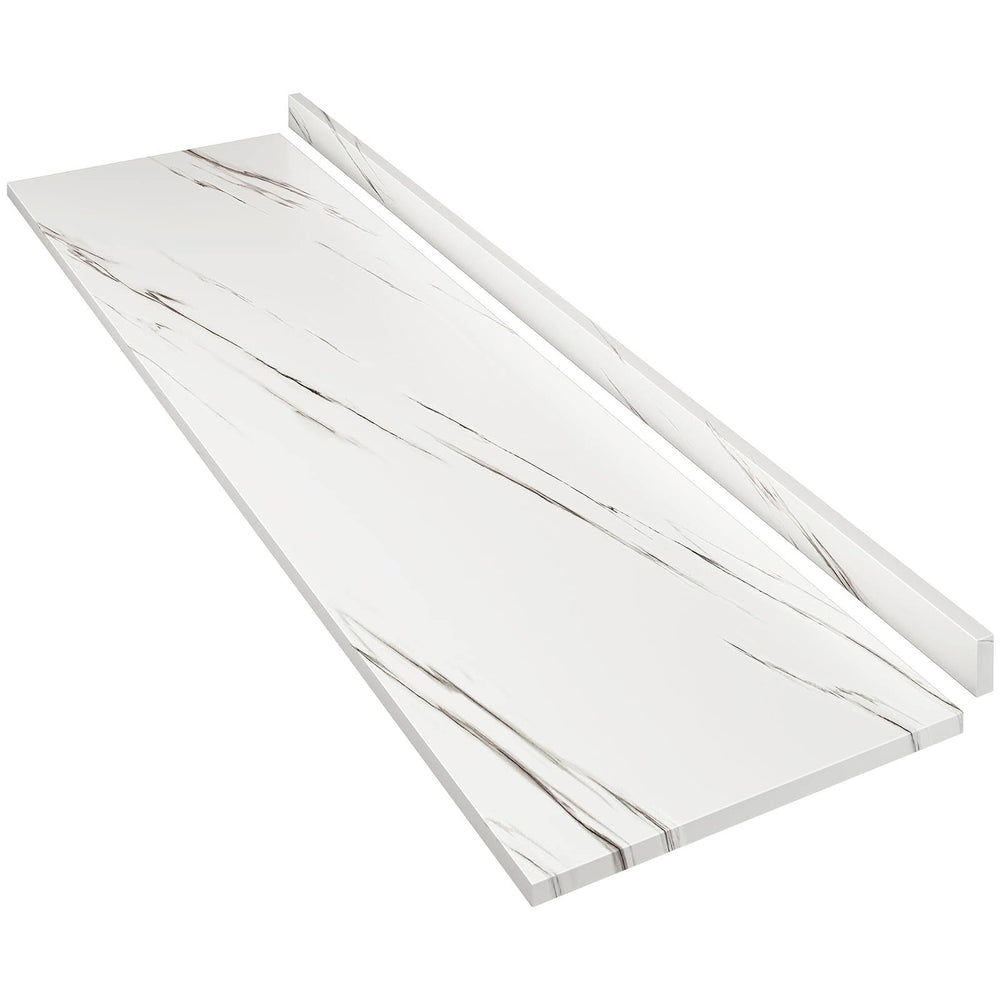 ROOMTEC Laminate Countertop, Butcher Block Countertop with Full Wrap Edge & Backsplash for DIY Table Top, Kitchen Countertop, Washer Dryer Counter