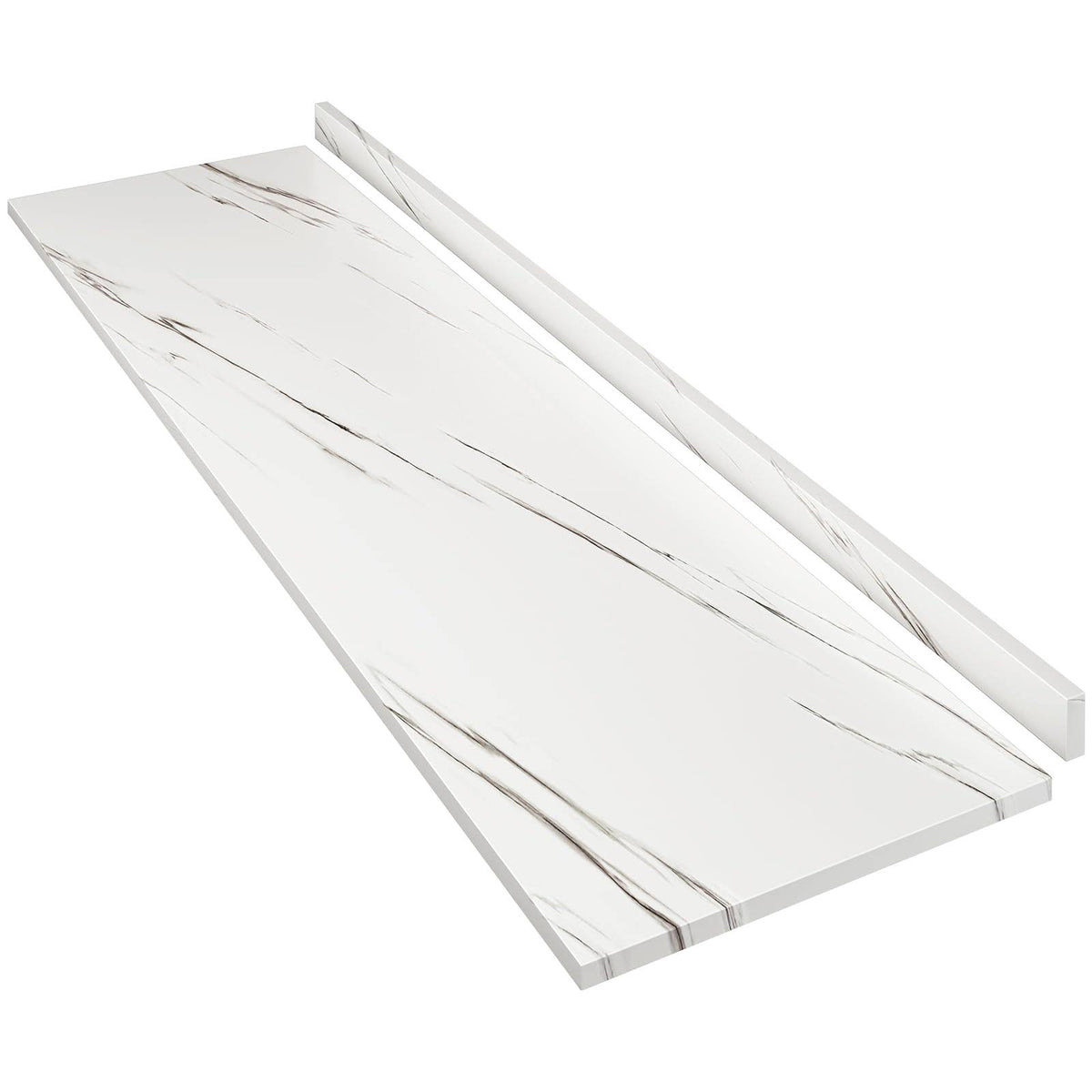 ROOMTEC Laminate Countertop, Butcher Block Countertop with Full Wrap Edge & Backsplash for DIY Table Top, Kitchen Countertop, Washer Dryer Counter